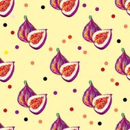 Seamless elegant pattern with tasty fig N2
