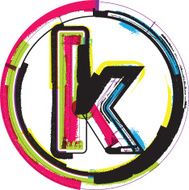 Colorful Grunge Font LETTER K N3