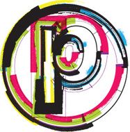 Colorful Grunge Font LETTER p N2