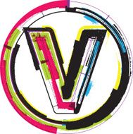 Colorful Grunge Font LETTER V