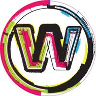 Colorful Grunge Font LETTER W N2