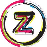 Colorful Grunge Font LETTER Z N2