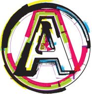 Colorful Grunge Font LETTER A