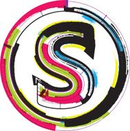 Colorful Grunge Font LETTER S