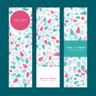 Vector abstract colorful drops vertical banners set pattern background