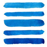 Watercolor blue brush strokes background design