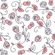 Seamless texture with curling flowers (vector)