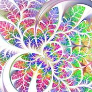 Multicolored fabulous fractal pattern Collection - tree foliage N2