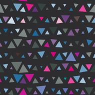 Seamless pattern of triangles pink and blue on black background