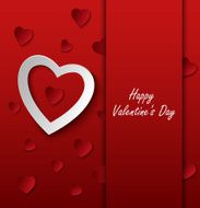 Valentines card with red hearts on background N2