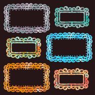 Set watercolor frames