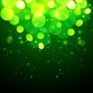 Green magic bokeh effect abstract background