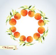 Orange watercolor circle