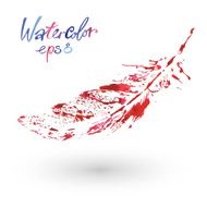 beautiful delicate feather painted in watercolor N16