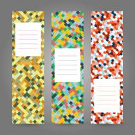 Set of Vertical Colorful Banners Abstract Geometric ornament Vector Illustration