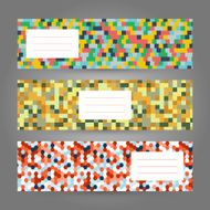 Set of Colorful Horizontal Banners Abstract Geometric ornament Vector Illustration N3