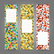 Set of Vertical Colorful Banners Abstract Geometric ornament Vector Illustration N2