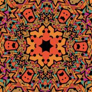 Tribal seamless design in orange color Seamless mandala Vintage decorative N2