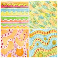 Set of abstract watercolor hand painted background Paper texture
