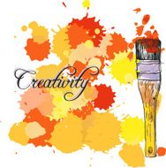 abstract background with paint stains and brush