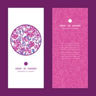 Vector vibrant field flowers vertical round frame pattern invitation greeting N2