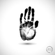 black hand print on a white N3