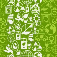 Ecology seamless pattern with environment icons