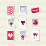Valentine&#039;s Day postal stamps set N2