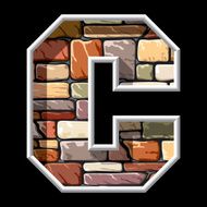 stone letter C