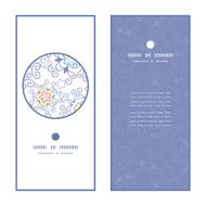 Vector ornamental abstract swirls vertical round frame pattern invitation greeting N2
