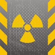 Tread Plate Radiation Warning - distressed