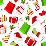 Christmas seamless background Vector illustration N2