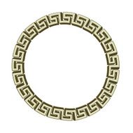 Single Greek key circle gold Isolated on white Illustration