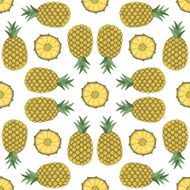 Seamless fruit pattern of pineapple