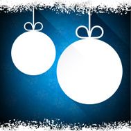 Christmas paper balls on blue background N2