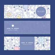 Vector ornamental abstract swirls horizontal banners set pattern background