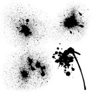 Set of isolated grunge paint splashes N2