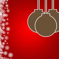 abstract red background layout design with snow and christmas ba