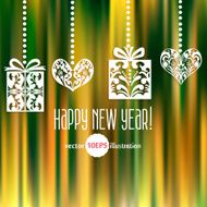 Vector Vintage Happy New Year card design