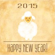 New year and Merry Christmas Sheep in sketch style