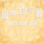 Vector Vintage Happy New Year card design N2