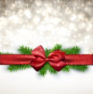Christmas background with red bow N3