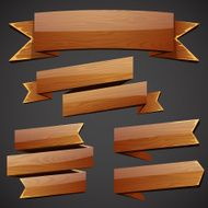 Set of wood banners
