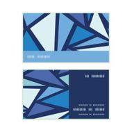 Vector abstract ice chrystals horizontal stripe frame pattern business cards N2