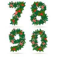 Christmas festive wreath numbers 7 8 9 0