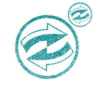 Loop arrows conceptual symbol sketch lined hand drawn texture