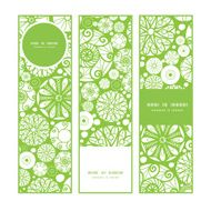 Vector abstract green and white circles vertical banners set pattern