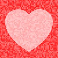 Heart icon on Red Pixel Background