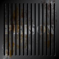 metallic grille of prison