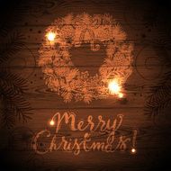 Christmas card with hand drawn sketch illustration